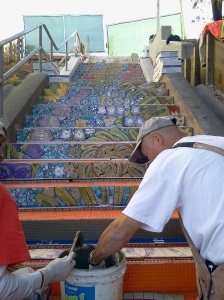 Installation of the mosaic in November 2013